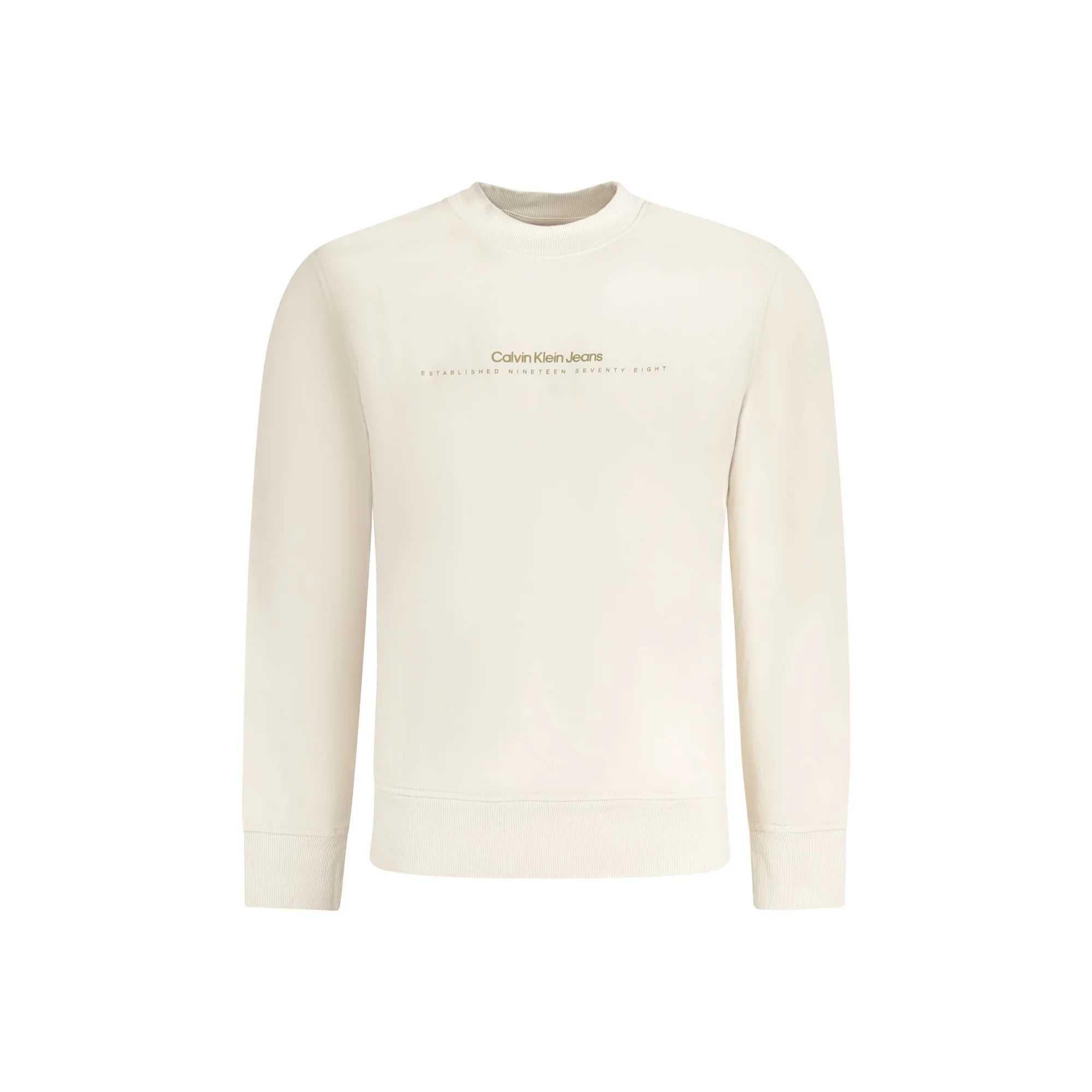 Calvin Klein Felpa Maniche Lunghe Uomo Beige Stampa Logo Felpe - foto prodotto